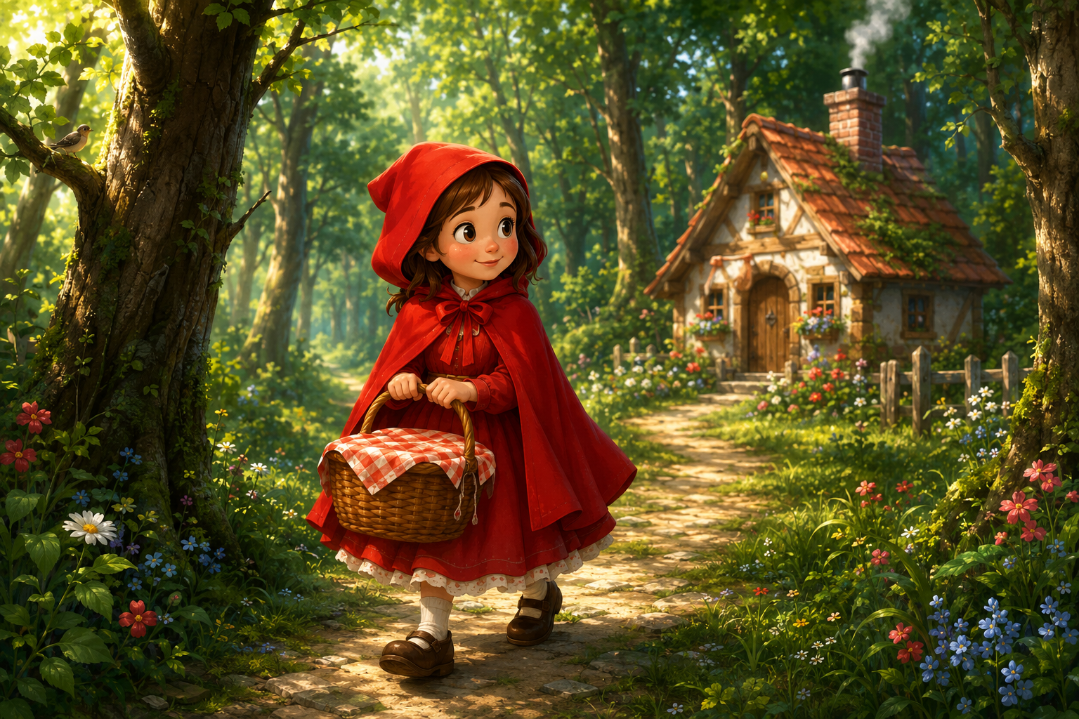 Caperucita camino a la abuela